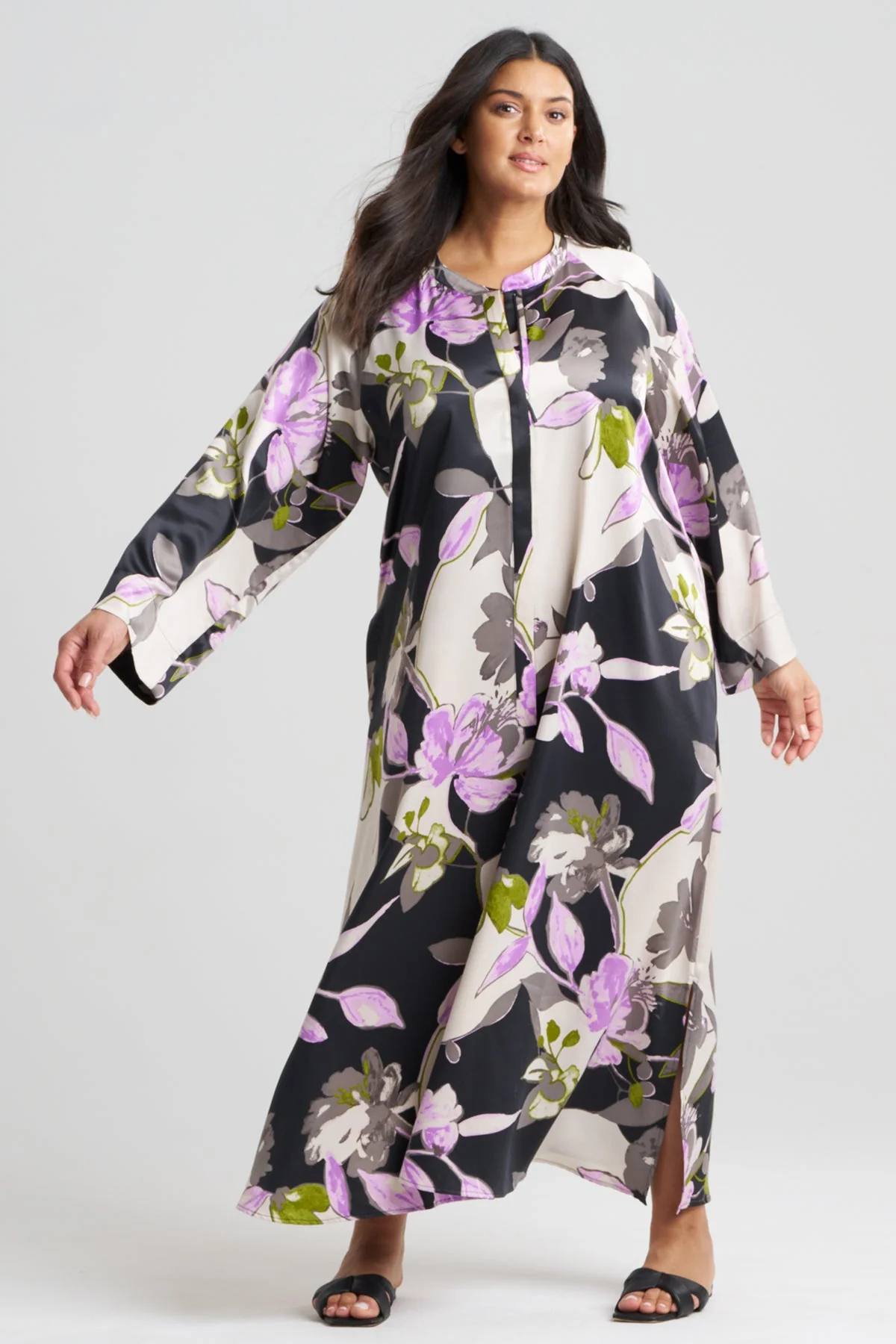 Tsubaki Satin Mandarin Zip Caftan - Image 3