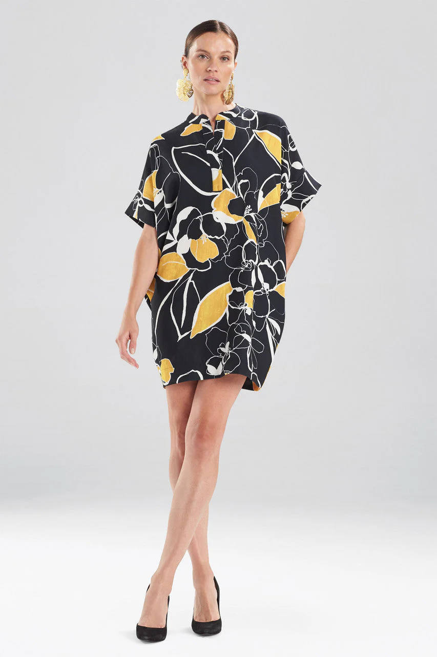 Ume Crepe Mandarin Collar T-Shirt Dress - Image 2
