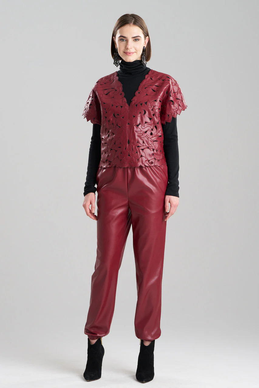 Vegan Luxe Lambskin Cut Out Top - Image 2