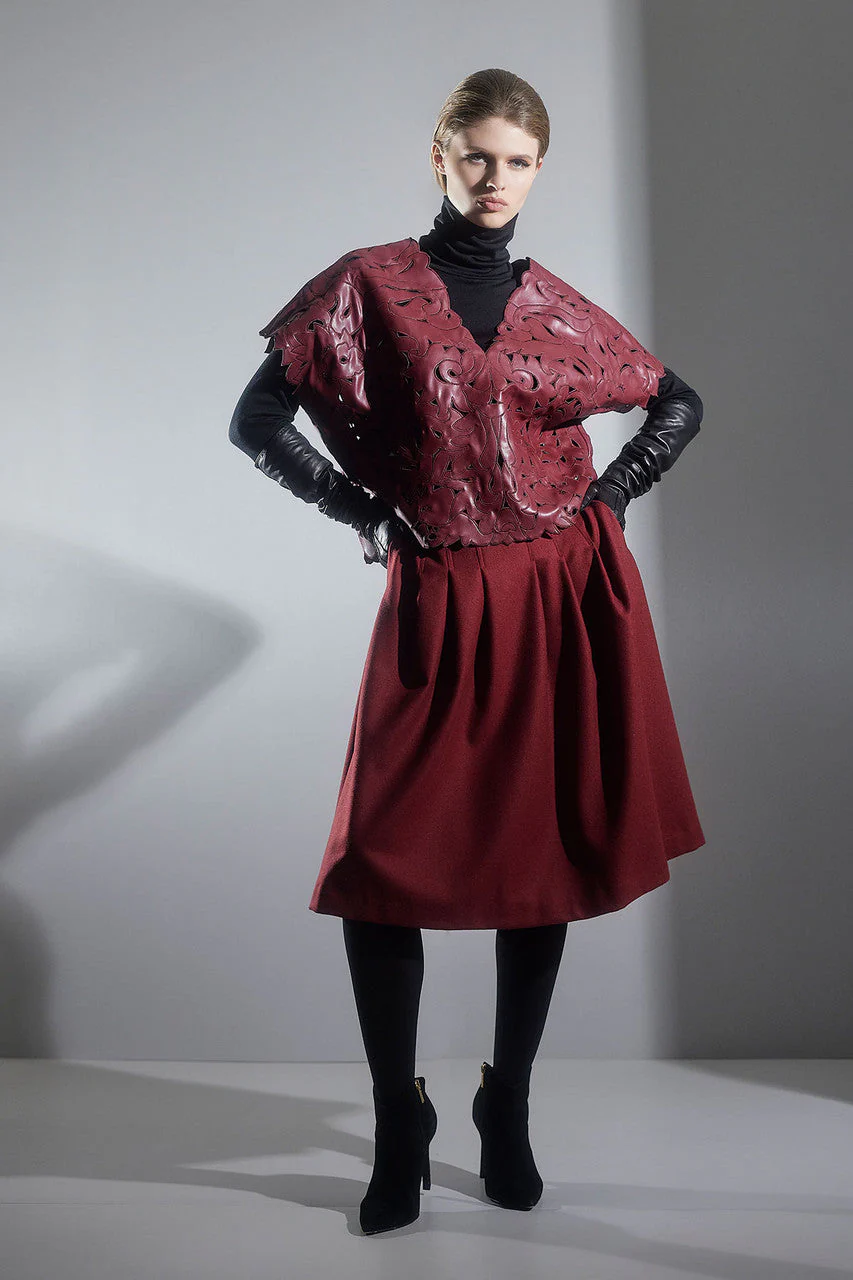 Vegan Luxe Lambskin Cut Out Top - Image 4