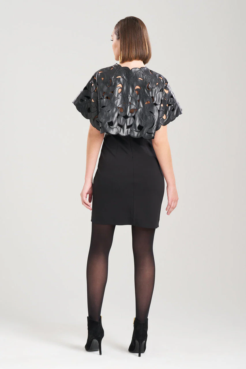 Vegan Luxe Lambskin Embroidered Scroll Bolero - Image 2