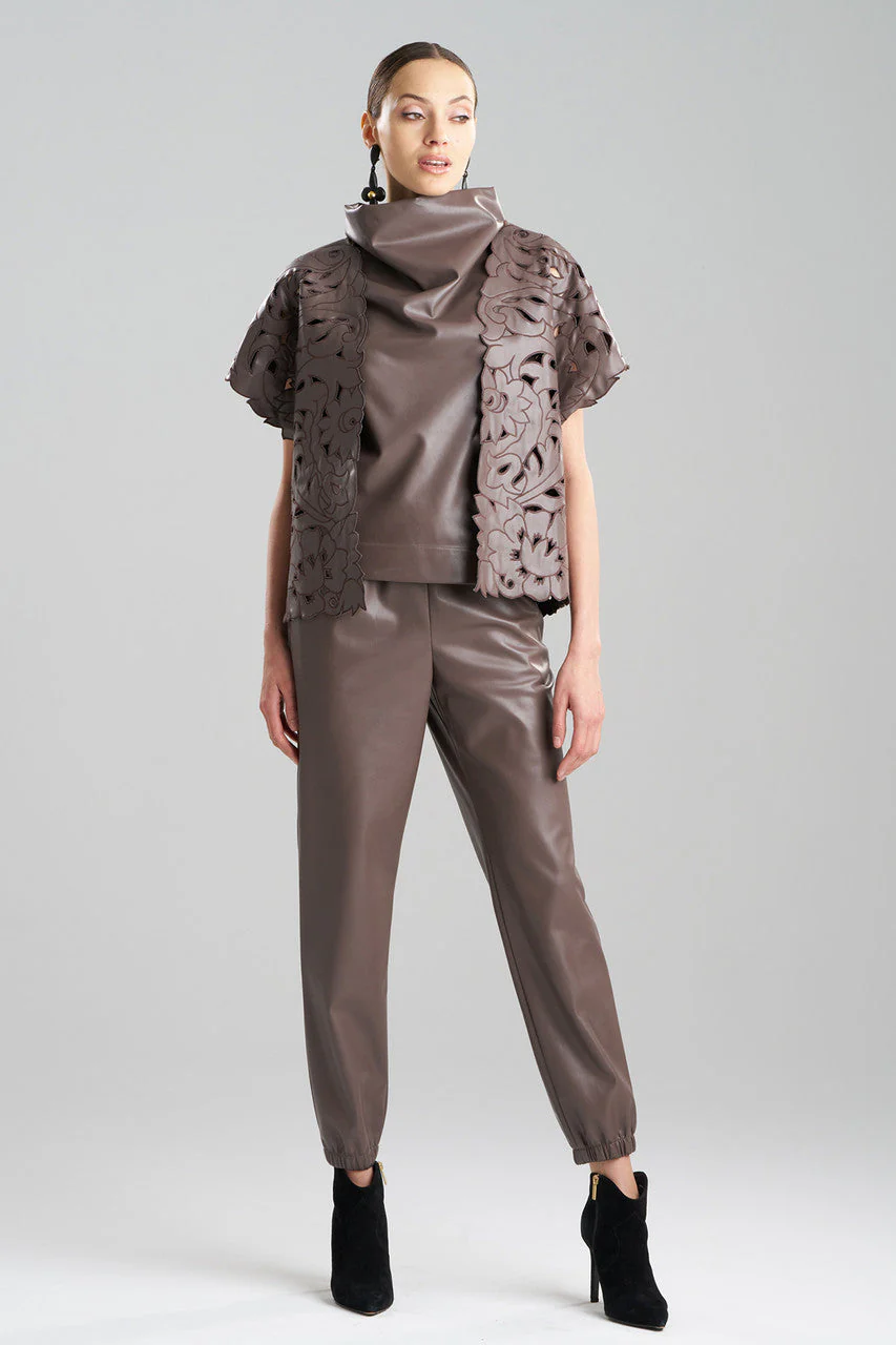 Vegan Luxe Lambskin Embroidered Vest