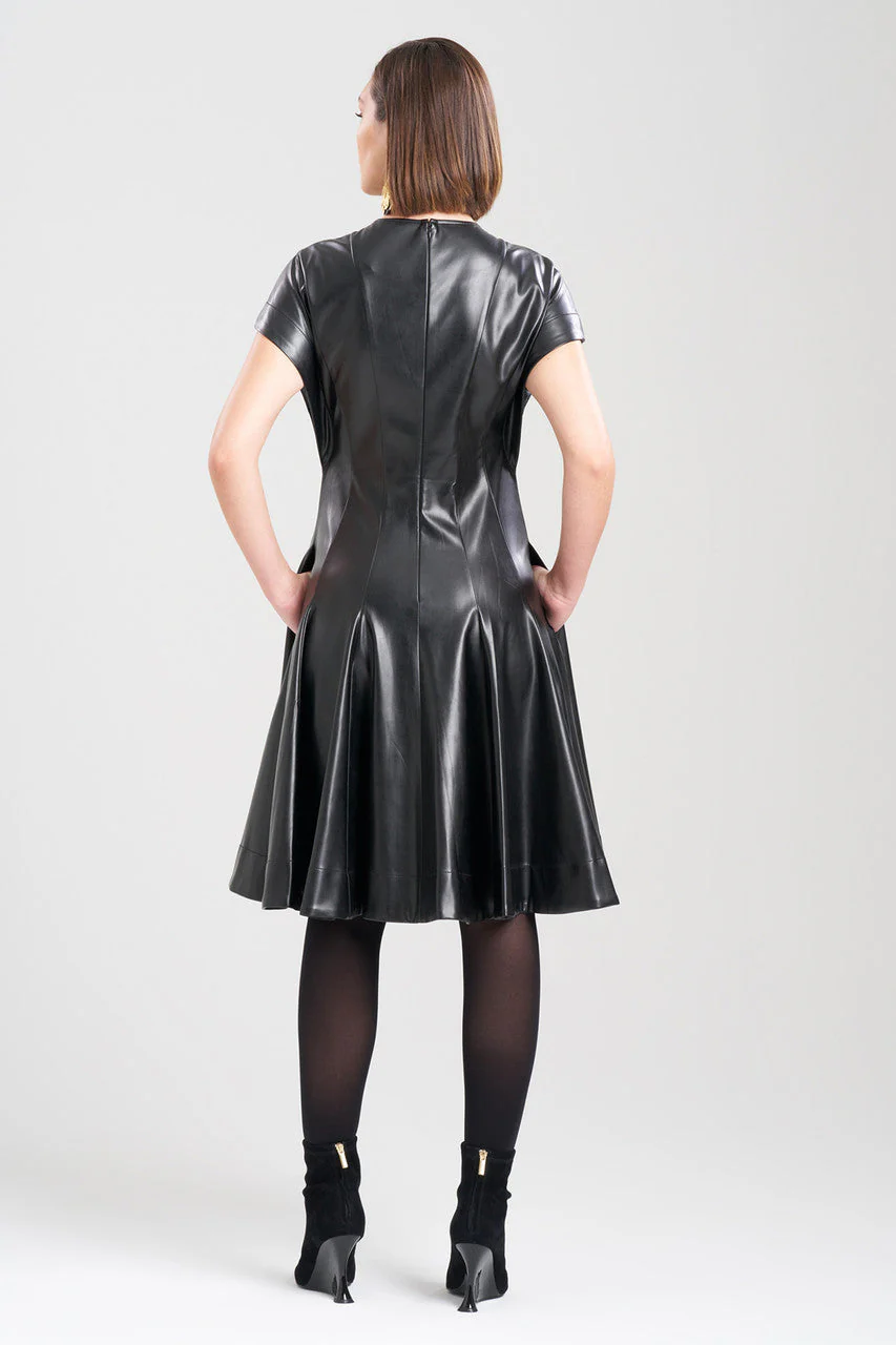 Vegan Luxe Lambskin Fit & Flare Dress - Image 2