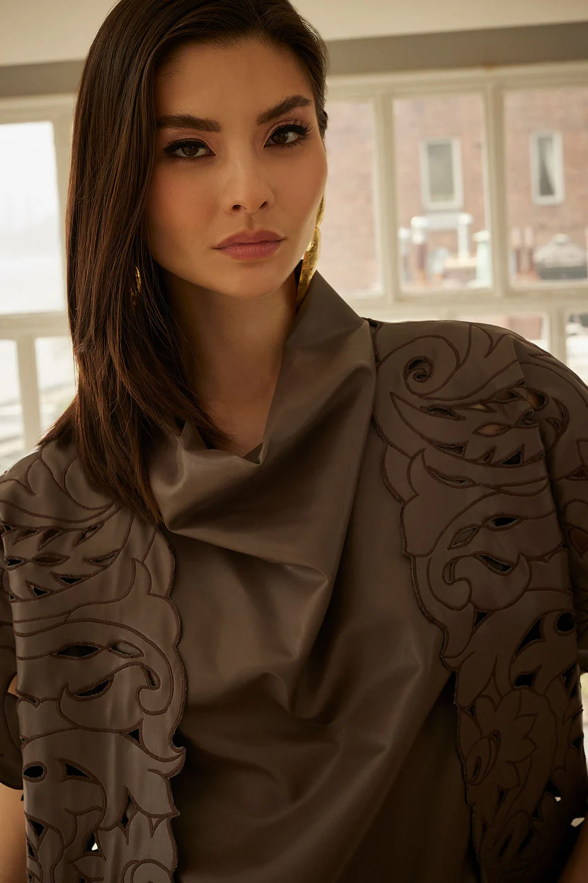 Vegan Luxe Lambskin Funnel Top - Image 4