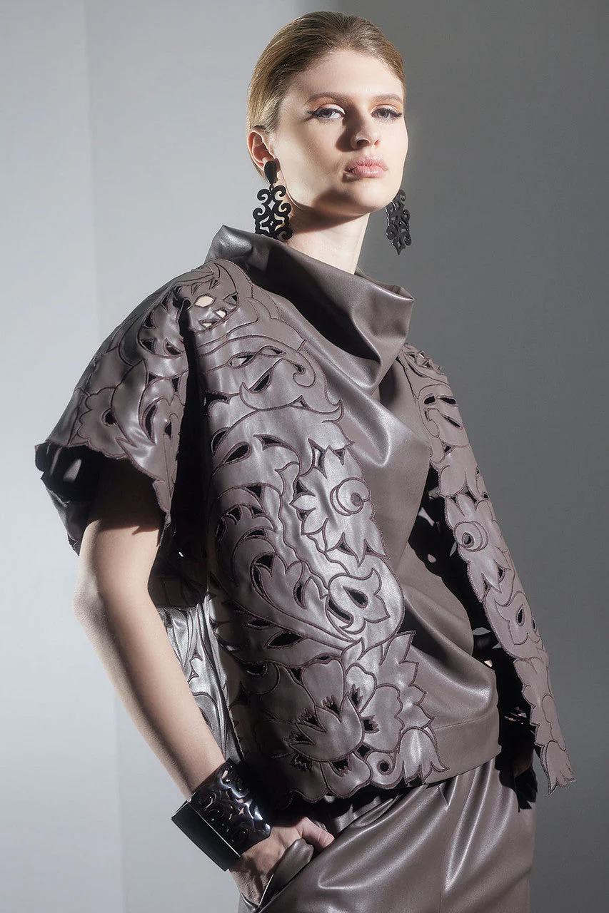Vegan Luxe Lambskin Funnel Top - Image 6