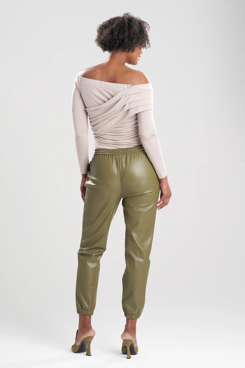 Vegan Luxe Lambskin Jogger Pants - Image 2
