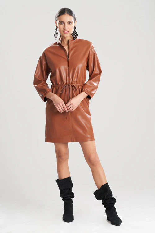 Vegan Luxe Leather Blouson Dress - Image 5