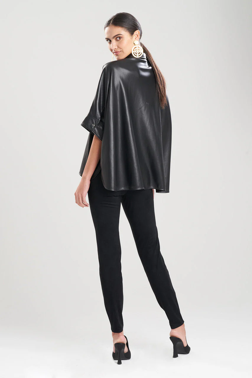Vegan Luxe Leather Caftan Shirt - Image 3