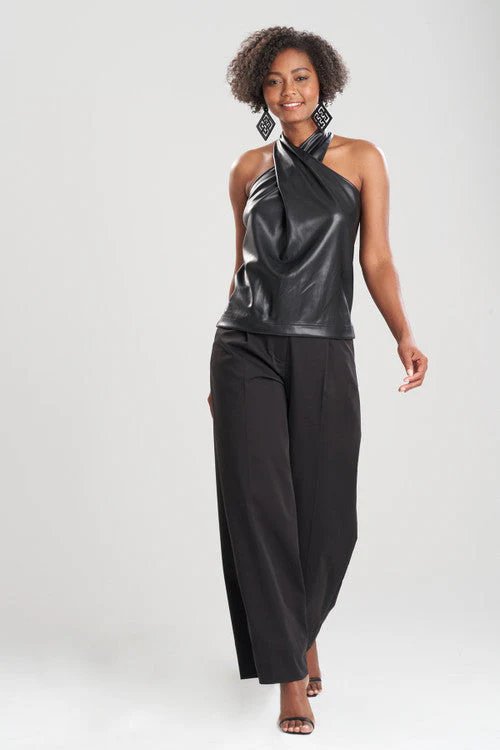 Vegan Luxe Leather Crossover Halter Tank - Image 7