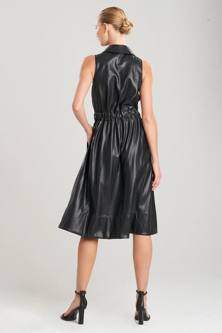Vegan Luxe Leather Halter Shirtdress - Image 3