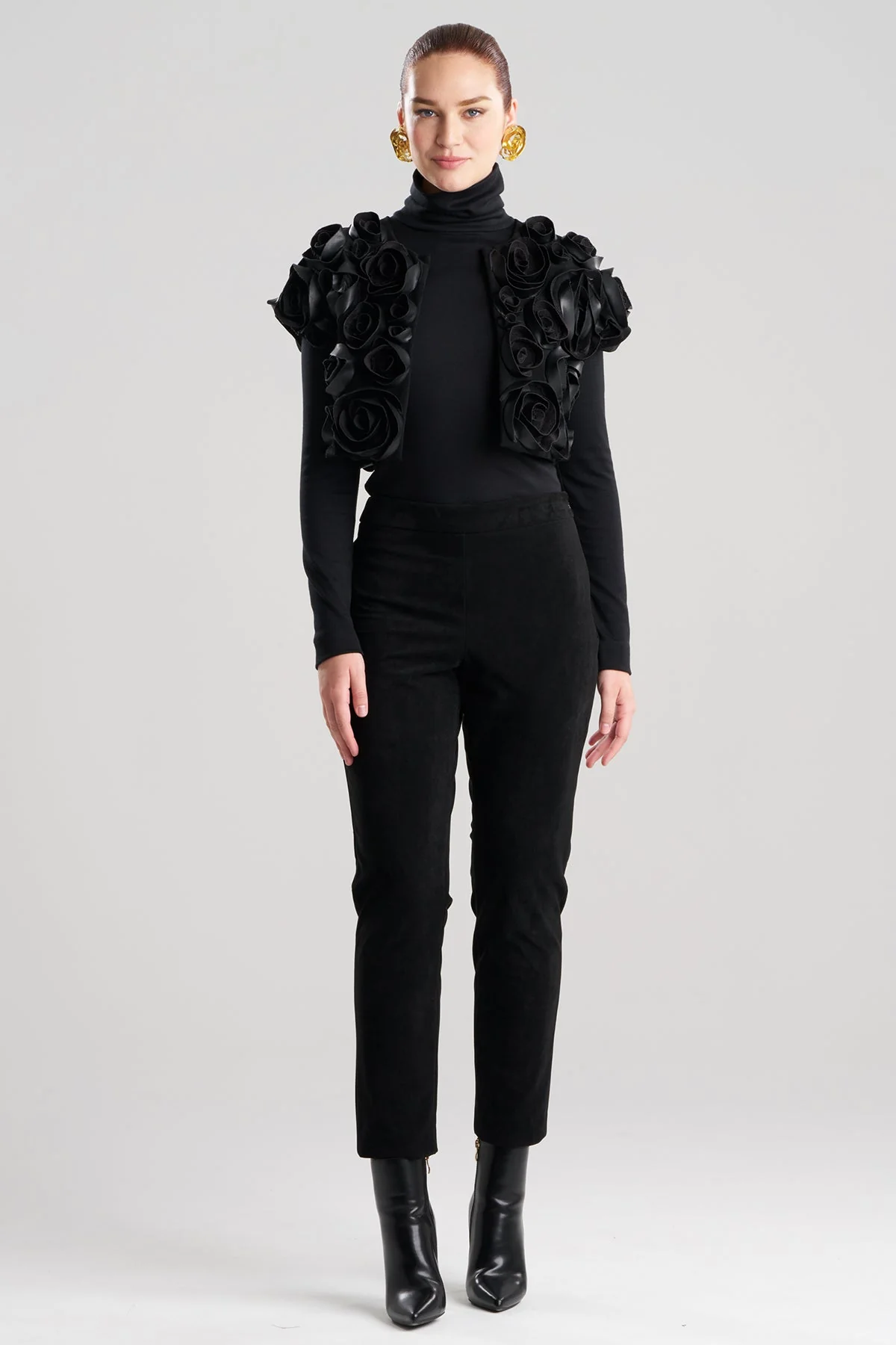 Vegan Luxe Suede 3D Floral Embroidered Vest - Image 2