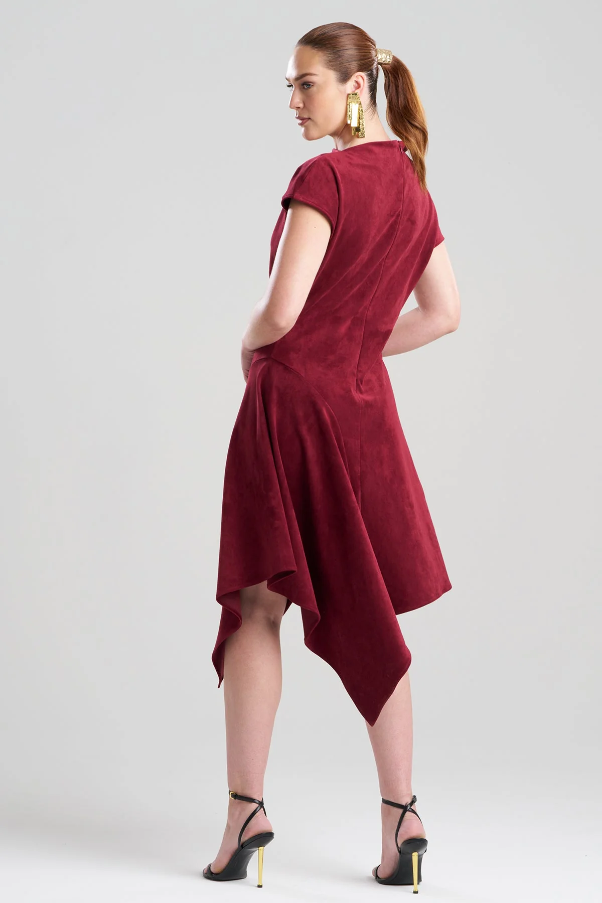 Vegan Luxe Suede Asymmetric Dress - Image 3