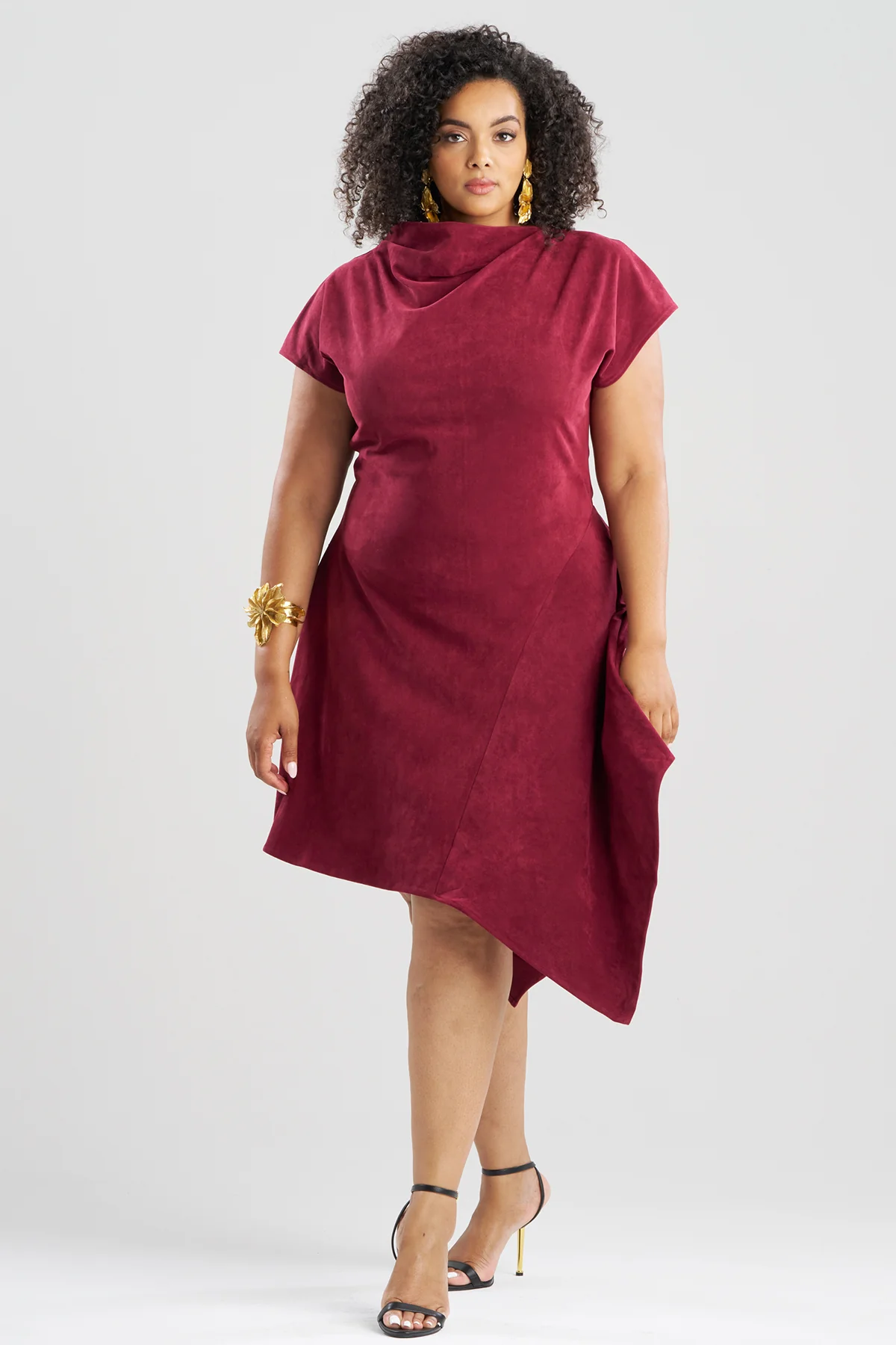 Vegan Luxe Suede Asymmetric Dress - Image 4