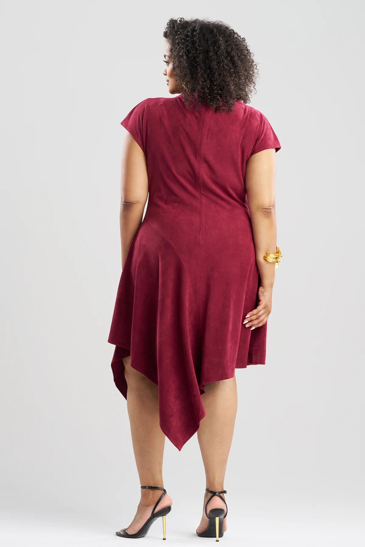 Vegan Luxe Suede Asymmetric Dress - Image 5