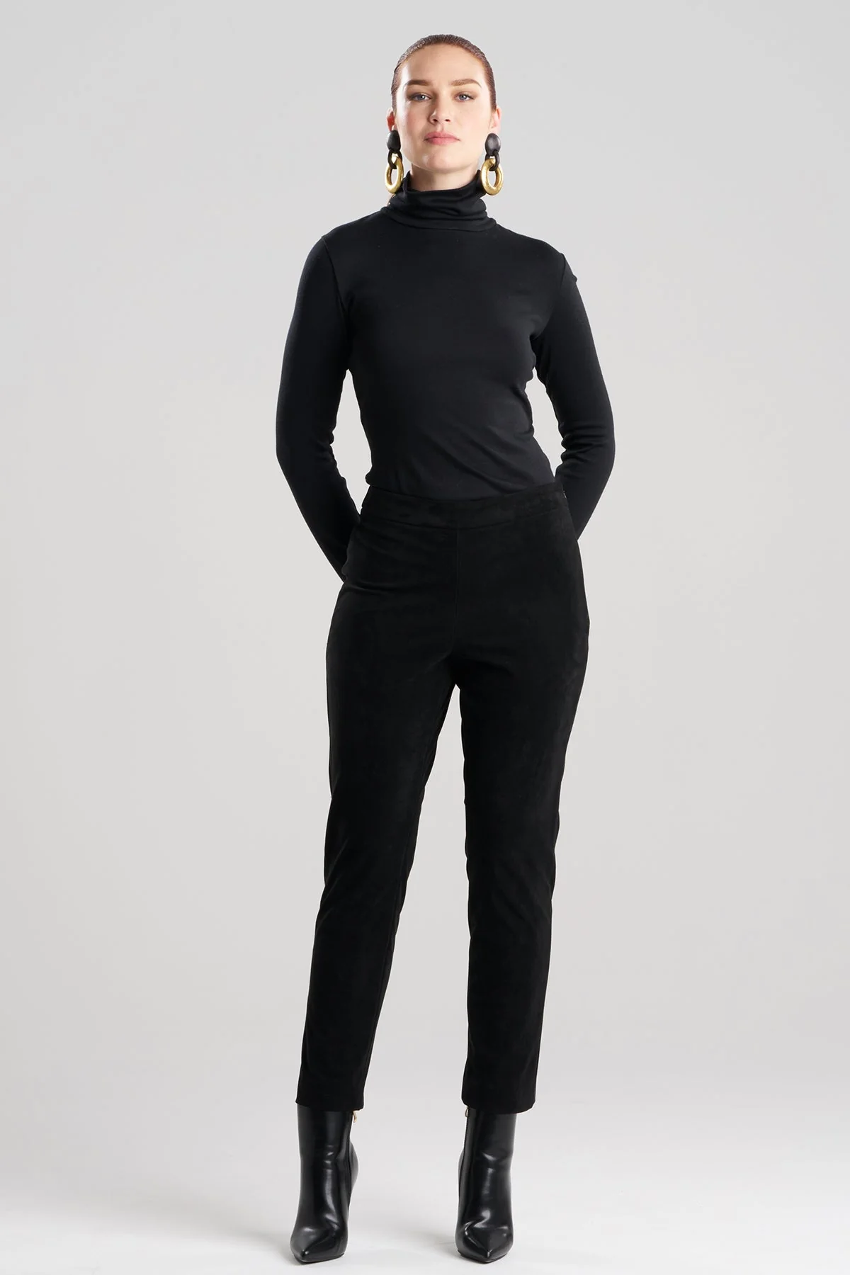 Vegan Luxe Suede Side Zip Ankle Pants