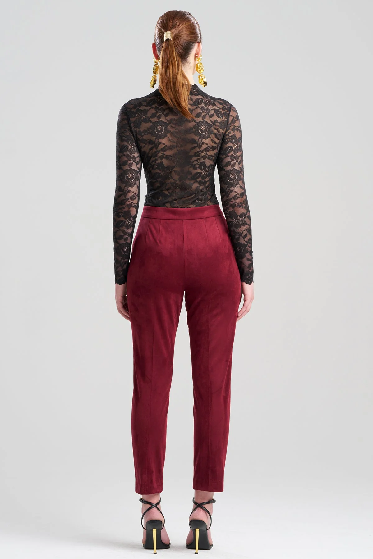 Vegan Luxe Suede Side Zip Ankle Pants - Image 2