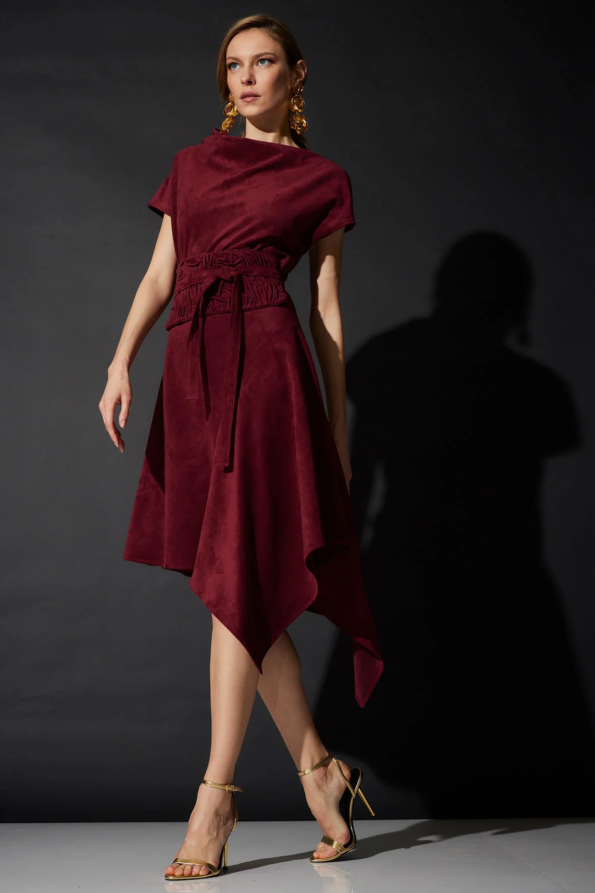 Vegan Luxe Suede Texture Embroidered Obi Belt - Image 2