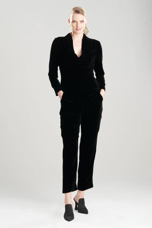Velvet Cowl Long Sleeve Top