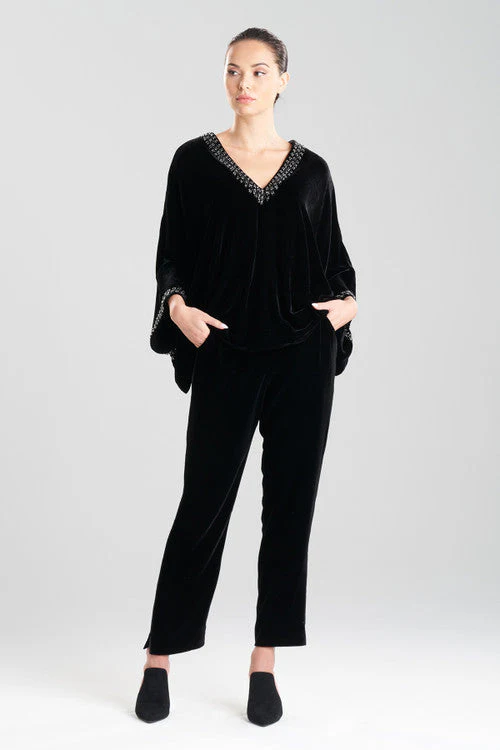 Velvet Kimono Embellished Top