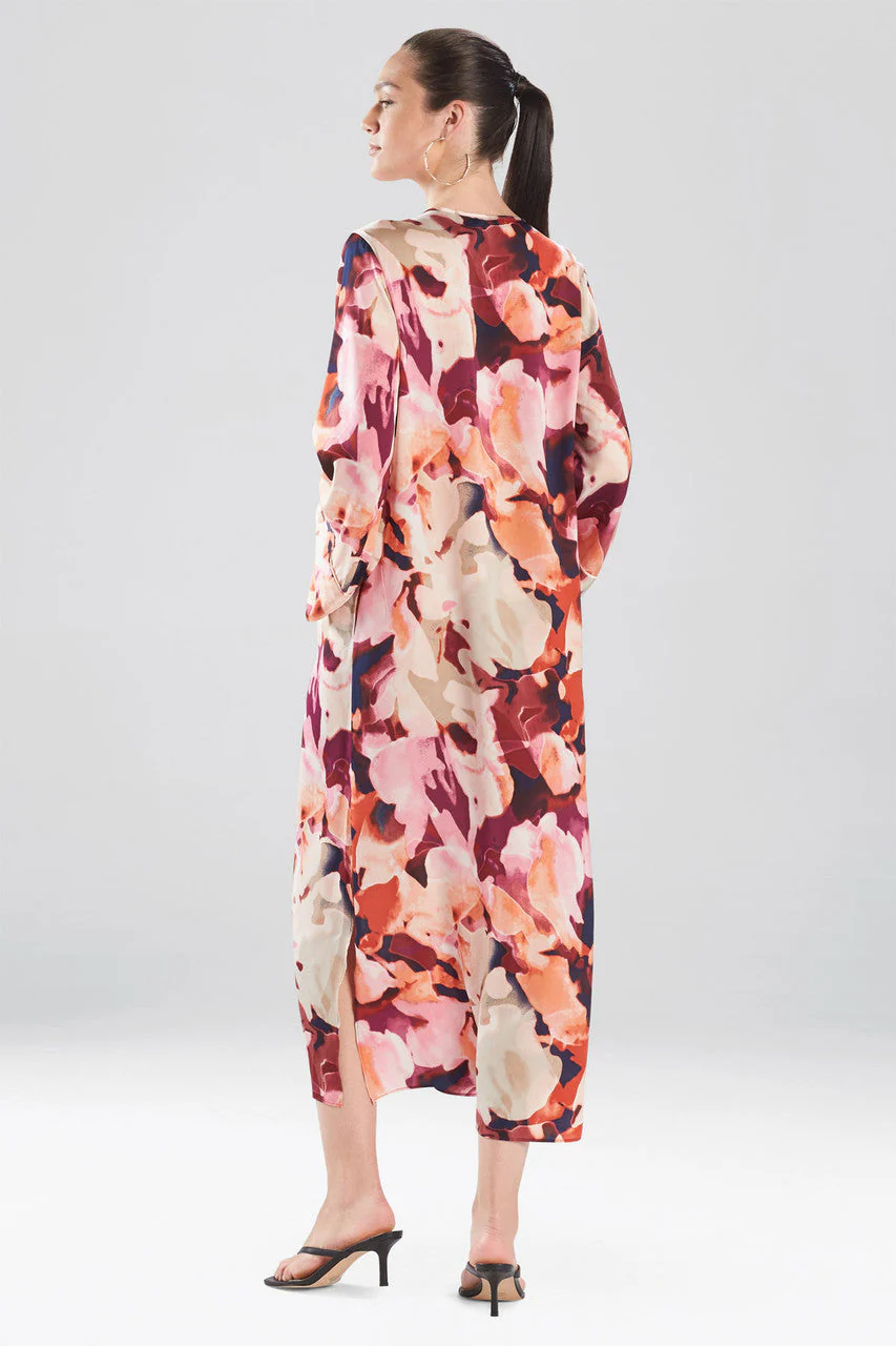 Watercolor Foliage Long Sleeve Caftan - Image 3