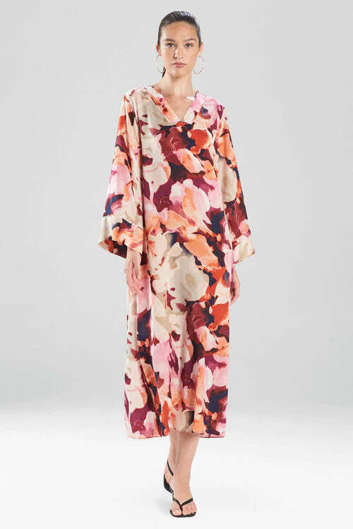 Watercolor Foliage Long Sleeve Caftan - Image 6