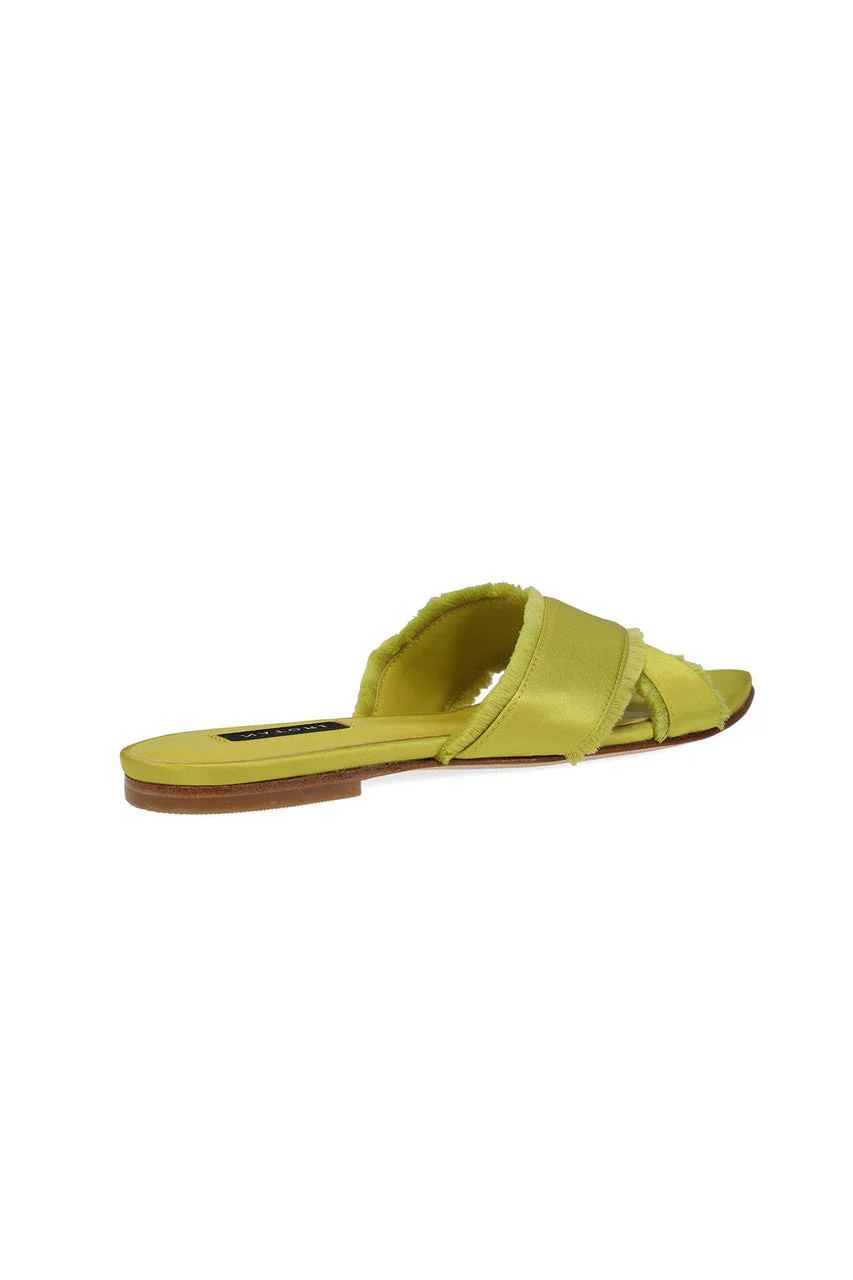 Wayu Satin Fringe Cross Slide Sandals - Image 3