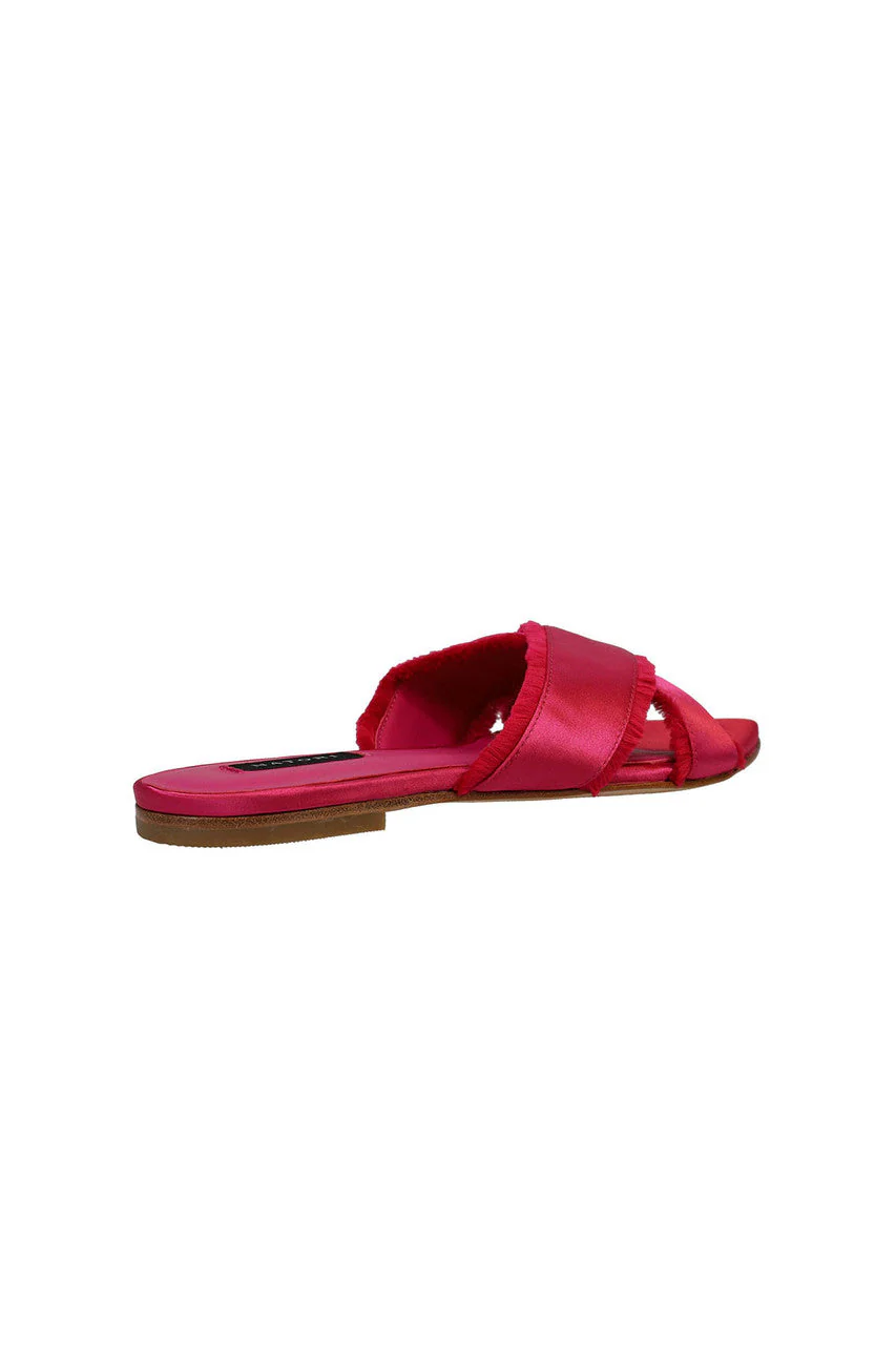 Wayu Satin Fringe Cross Slide Sandals - Image 3