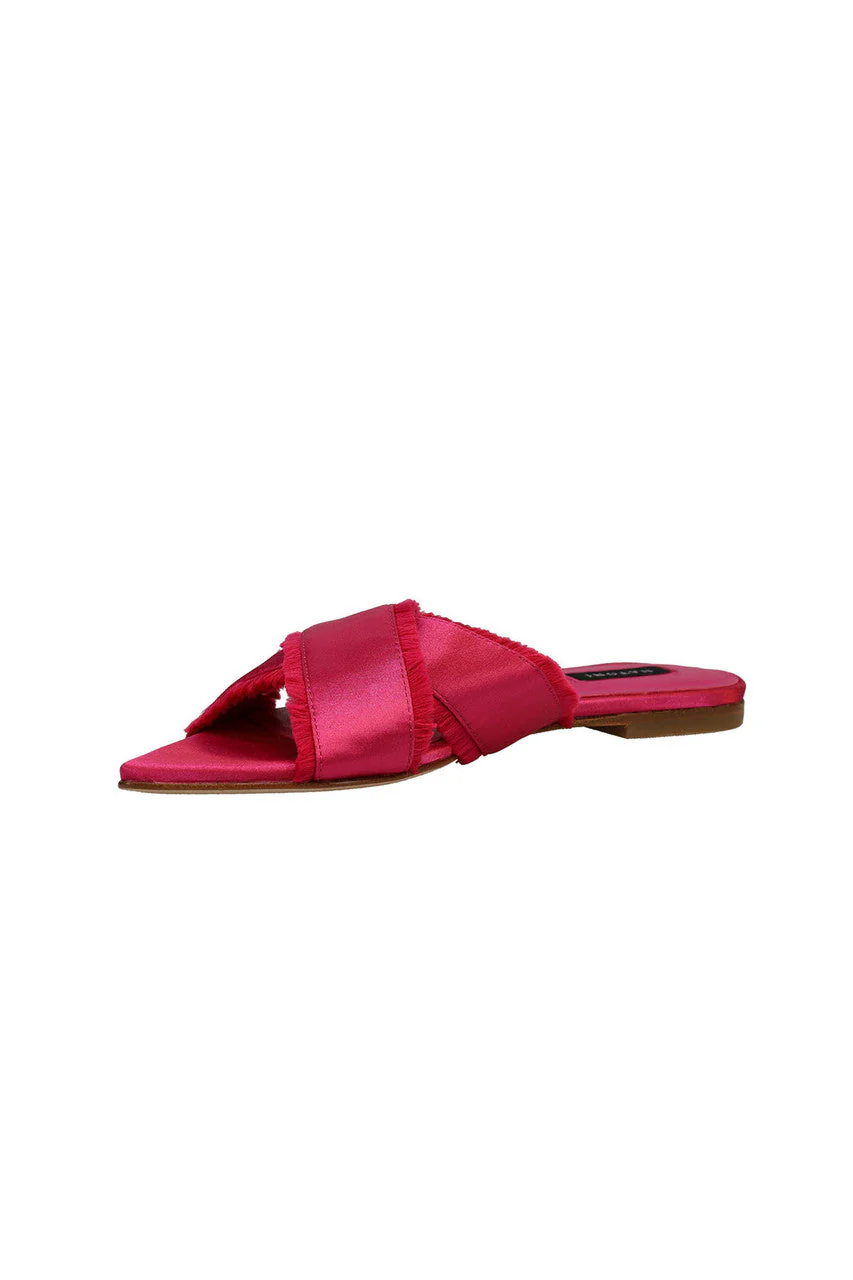Wayu Satin Fringe Cross Slide Sandals - Image 5