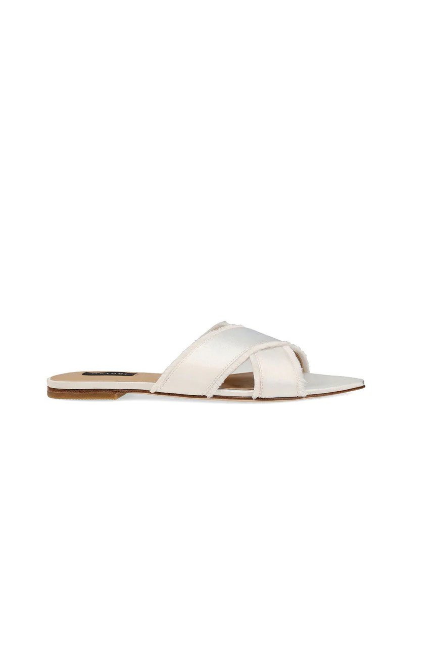 Wayu Satin Fringe Cross Slide Sandals - Image 3