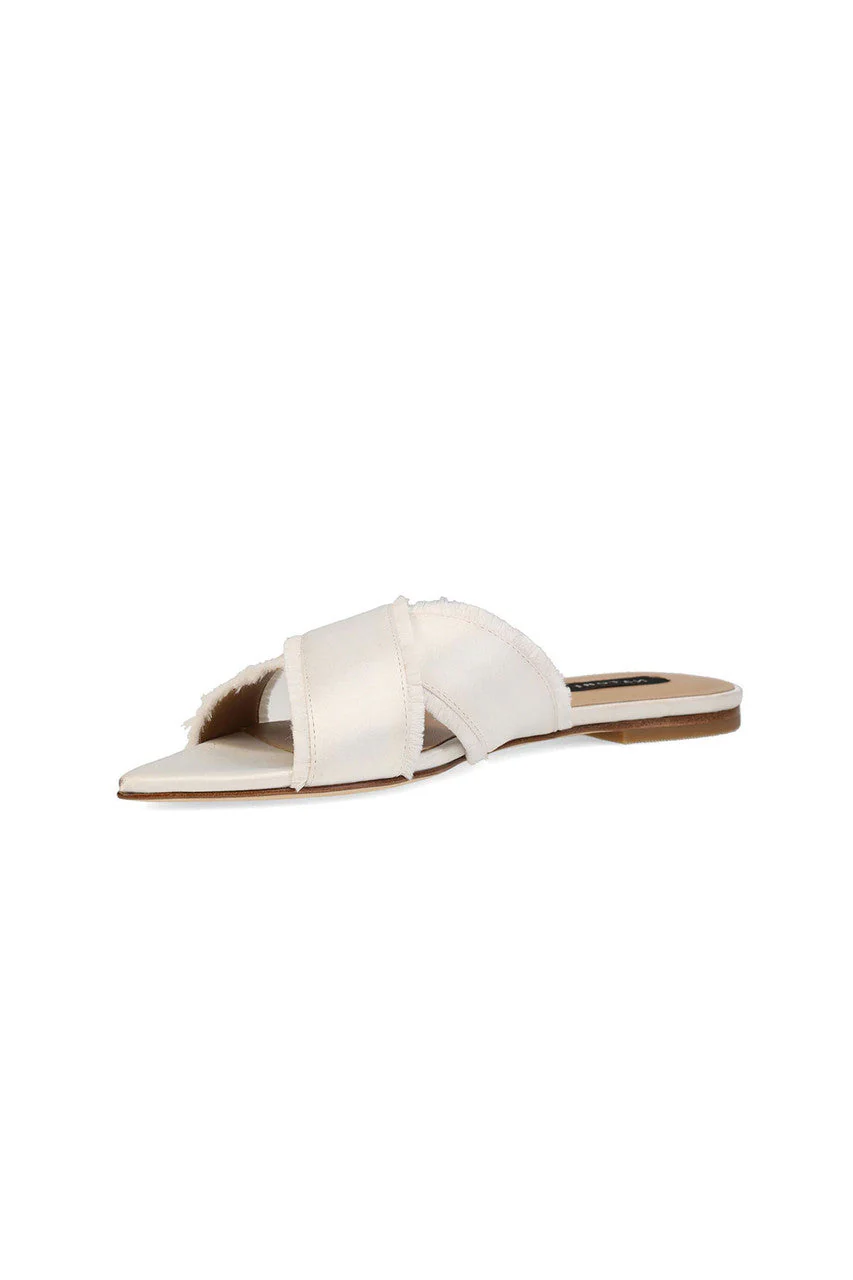 Wayu Satin Fringe Cross Slide Sandals - Image 4
