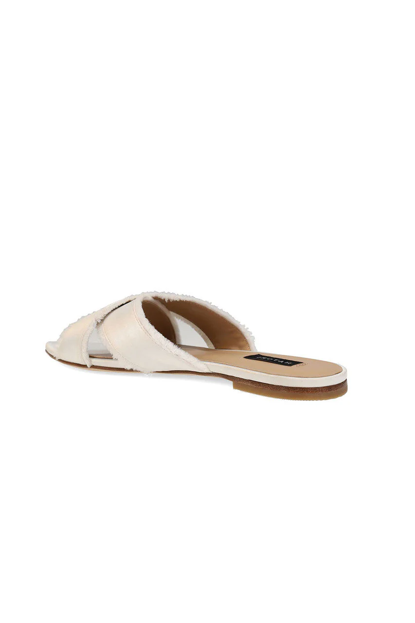 Wayu Satin Fringe Cross Slide Sandals - Image 5