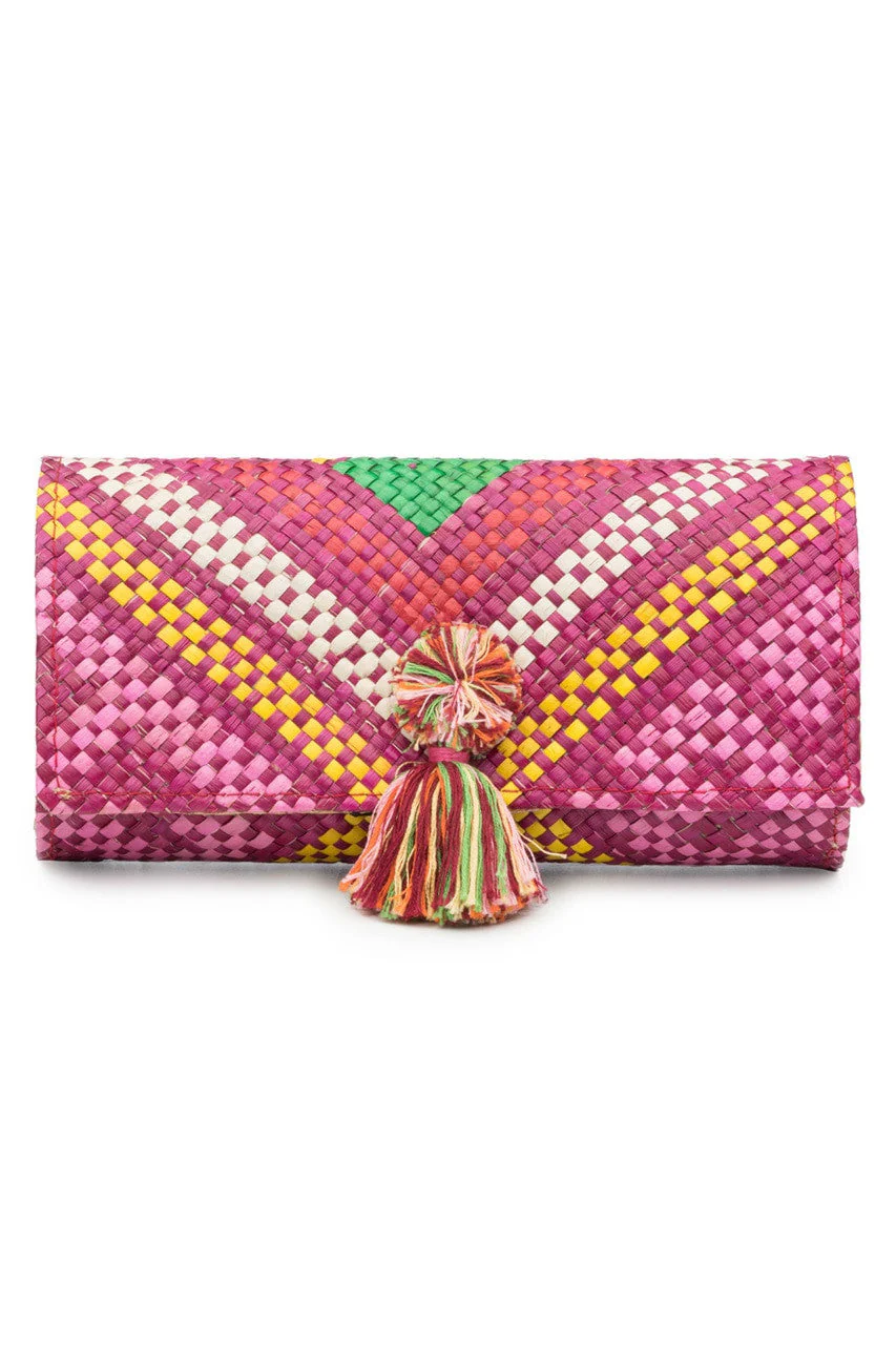 Woven Geo Print Clutch - Image 2