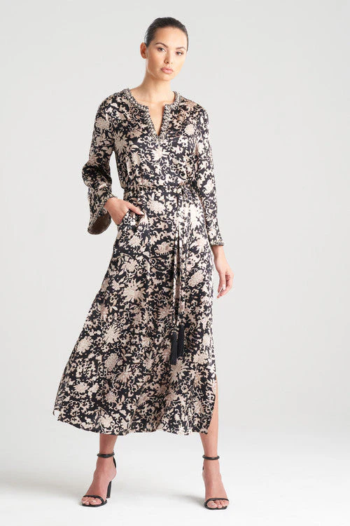 Yasugi Charmeuse Silk Beaded Caftan