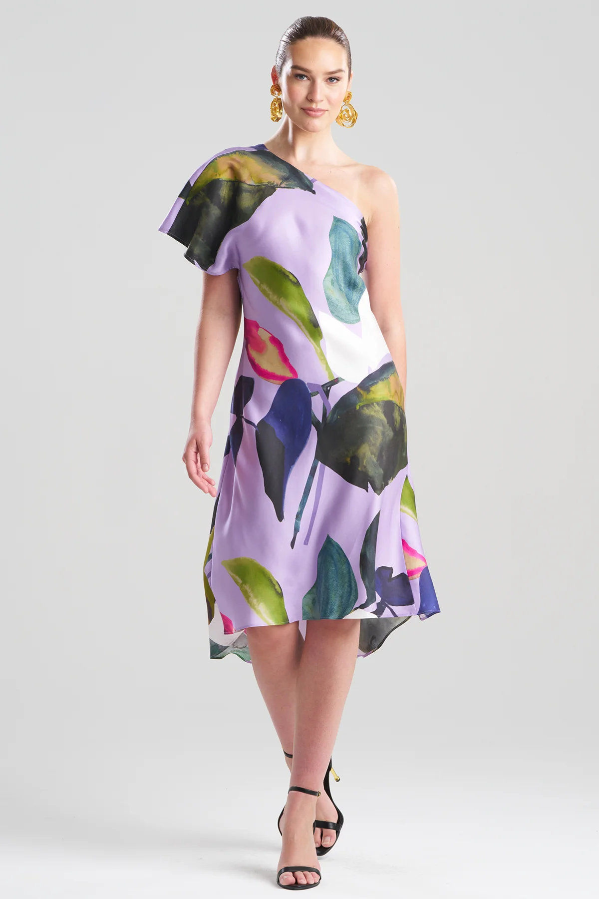 Yoru Silk Twill One Shoulder Dress - Image 2