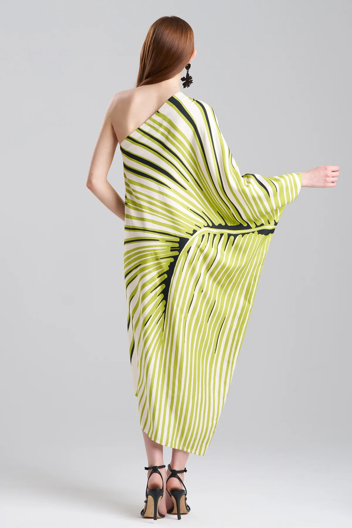 Yoshinoki Cotton Silk One Shoulder Caftan Dress - Image 3