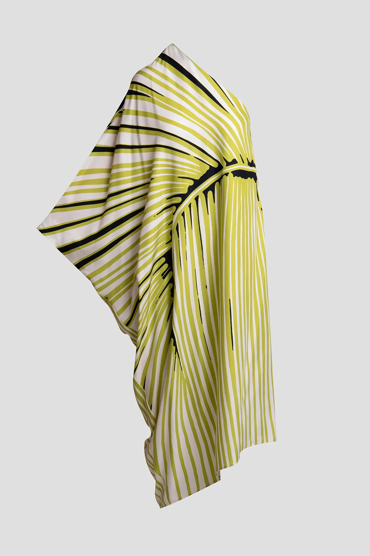 Yoshinoki Cotton Silk One Shoulder Caftan Dress - Image 4