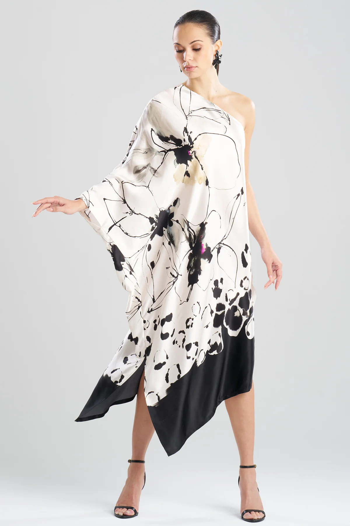 Yumi One Shoulder Silk Caftan - Image 2