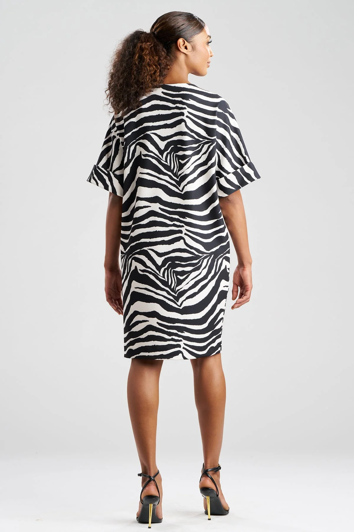 Zebra Knit Crepe T-Shirt Dress - Image 2