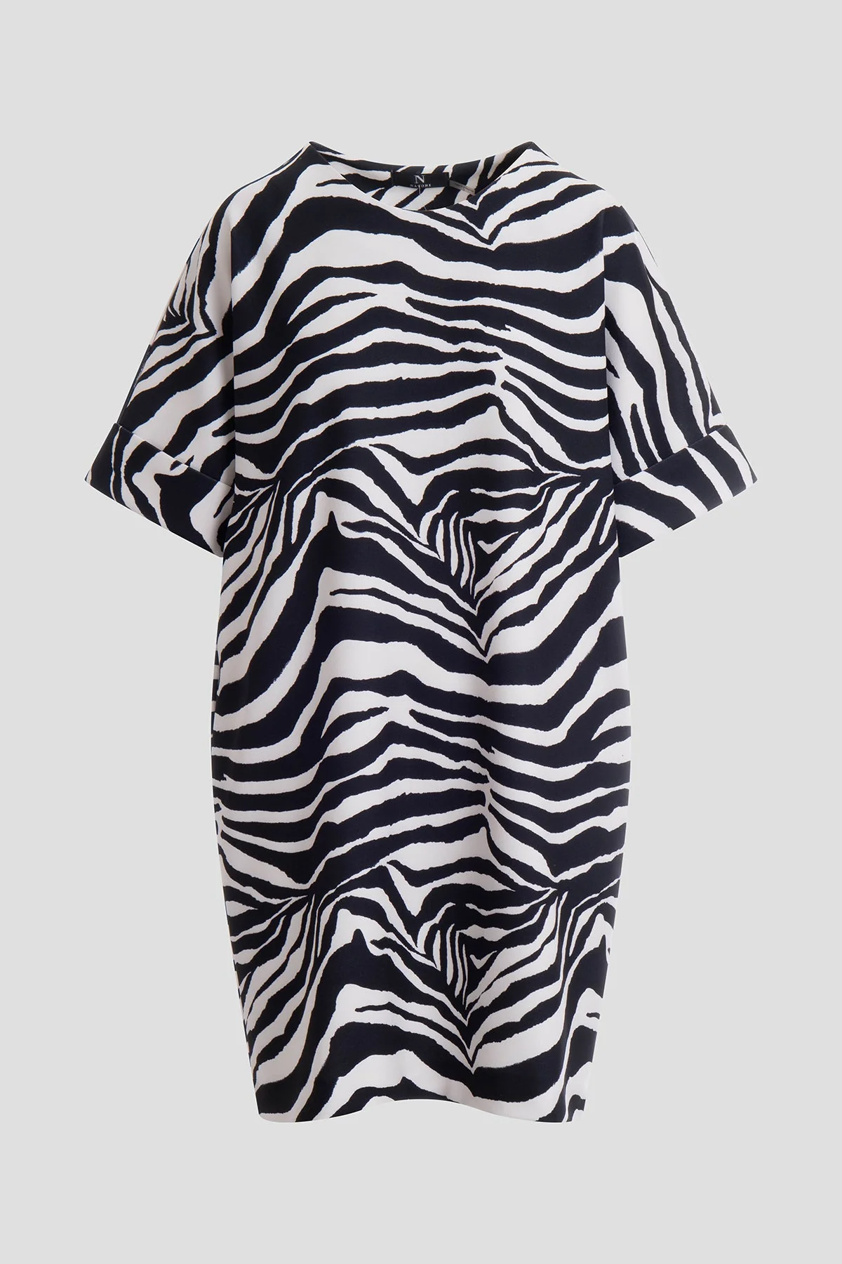 Zebra Knit Crepe T-Shirt Dress - Image 3