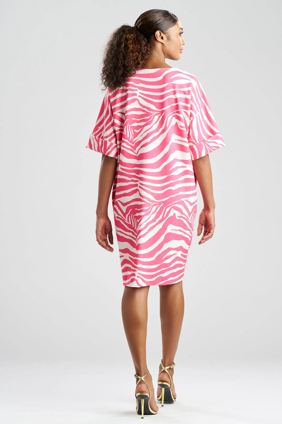 Zebra Knit Crepe T-Shirt Dress - Image 2