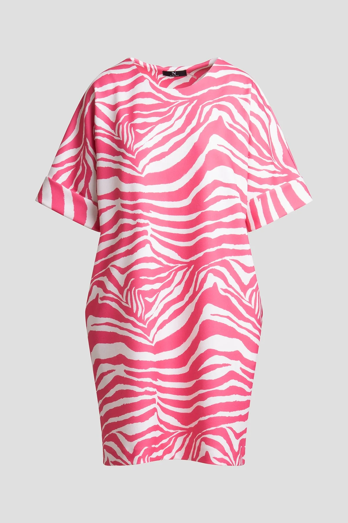 Zebra Knit Crepe T-Shirt Dress - Image 3