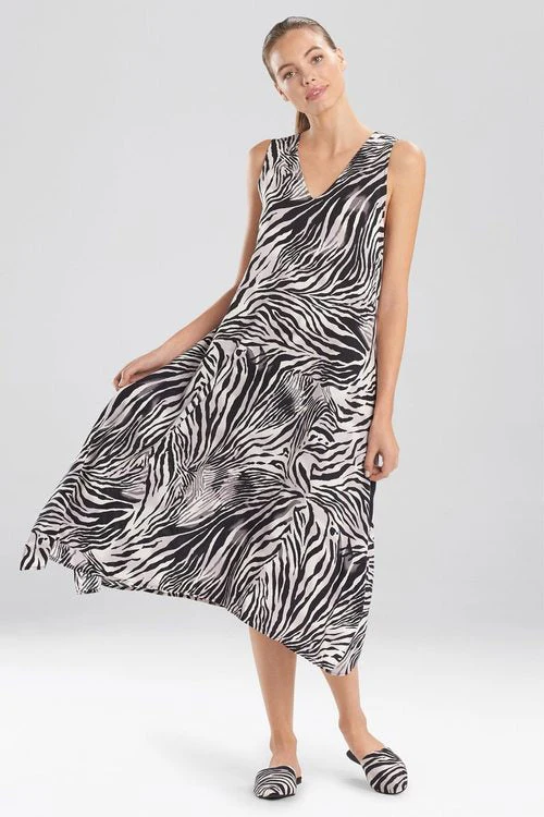 Zebra - Viscose Voile Gown - Black