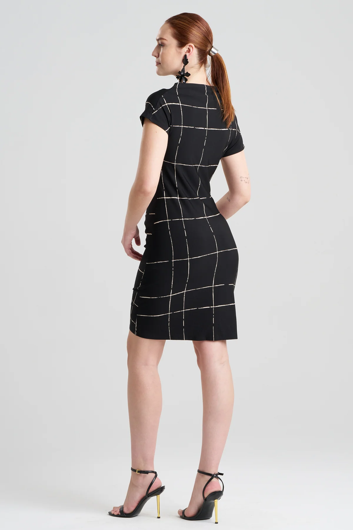 Zia Crepe Knit Asymmetric Drape Dress - Image 3