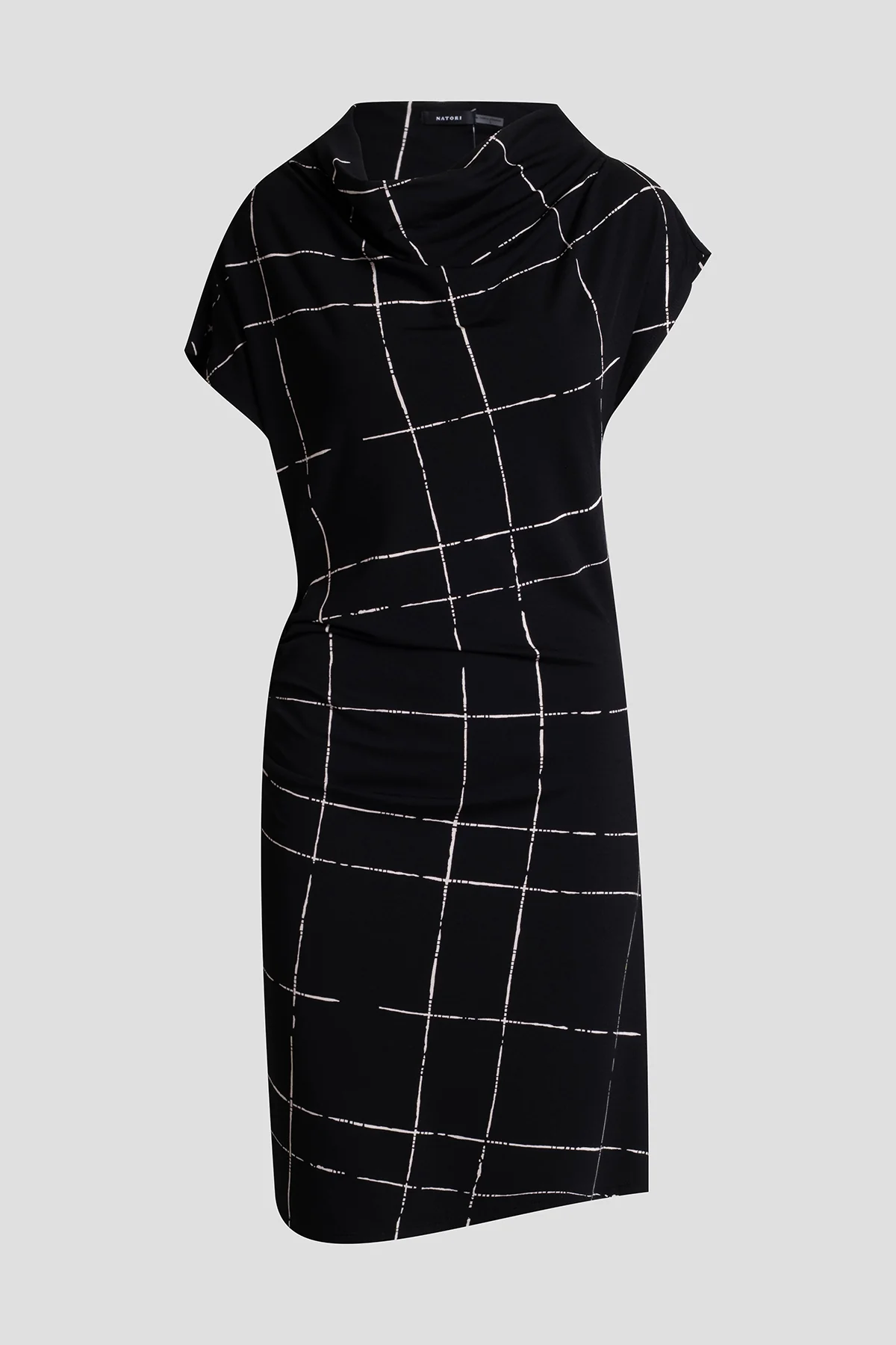 Zia Crepe Knit Asymmetric Drape Dress - Image 6