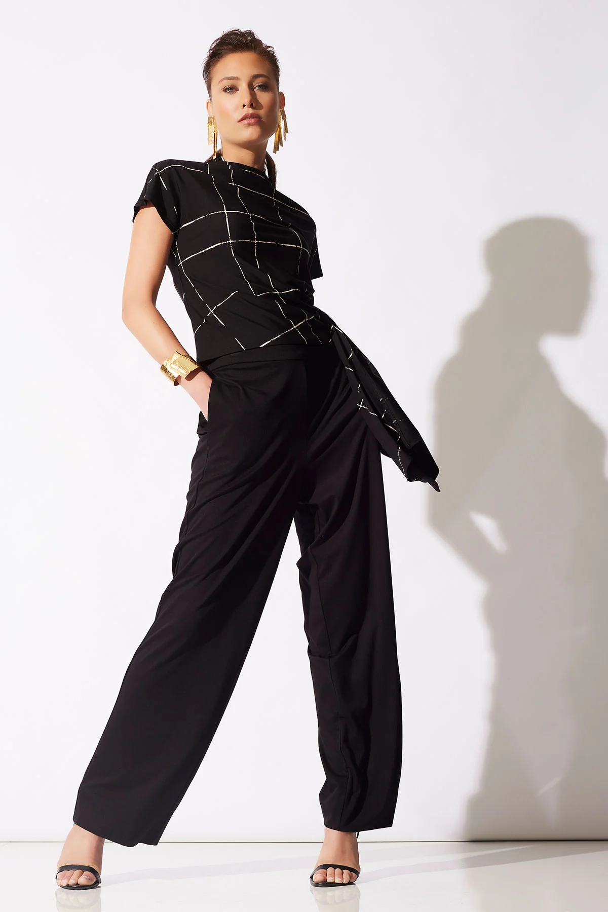Zia Crepe Knit Cascade Top